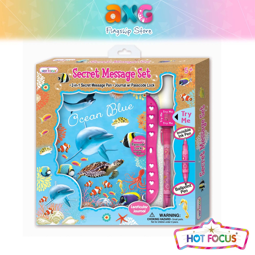 Year End Sale | Hot Focus Secret Message Set Ocean (203OB) Mini Notebook Diari Mini Girls Diary Stationery Gift Set