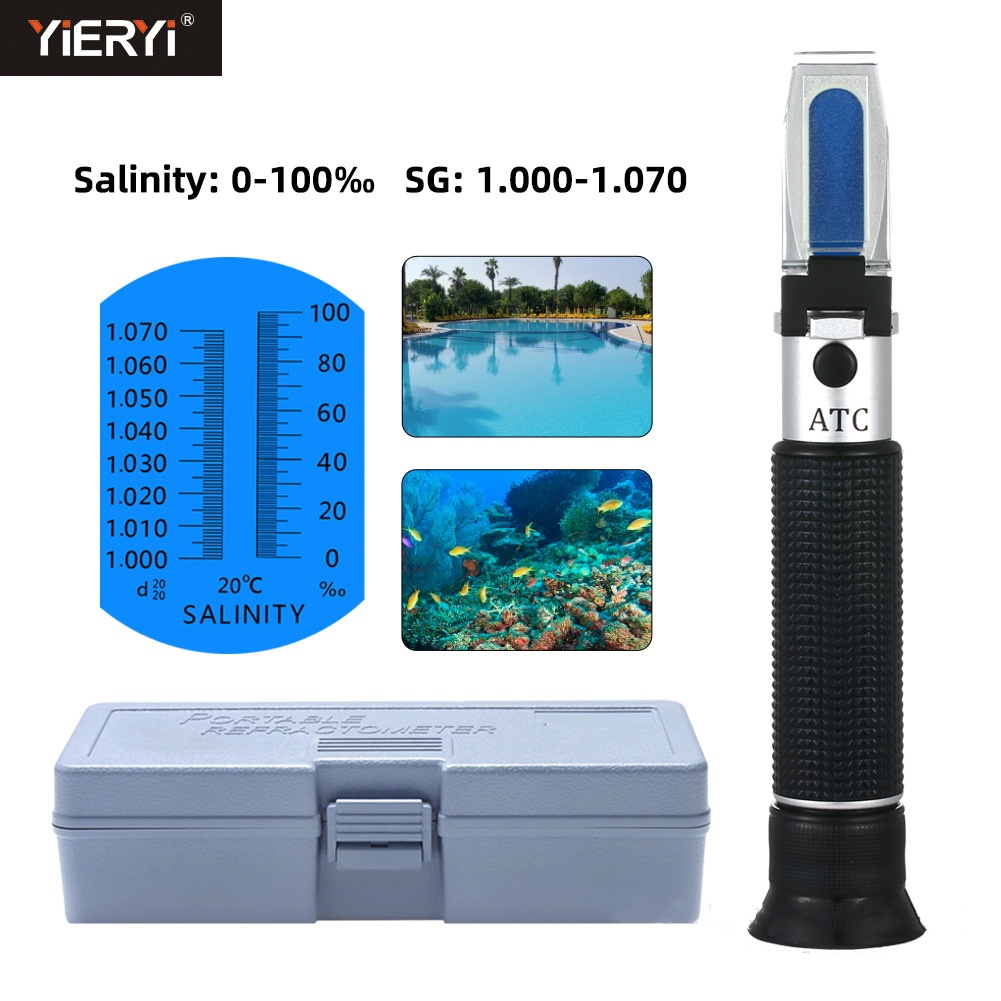 Sea water salinity meter 0-100 culture salinity meter refractometer ...