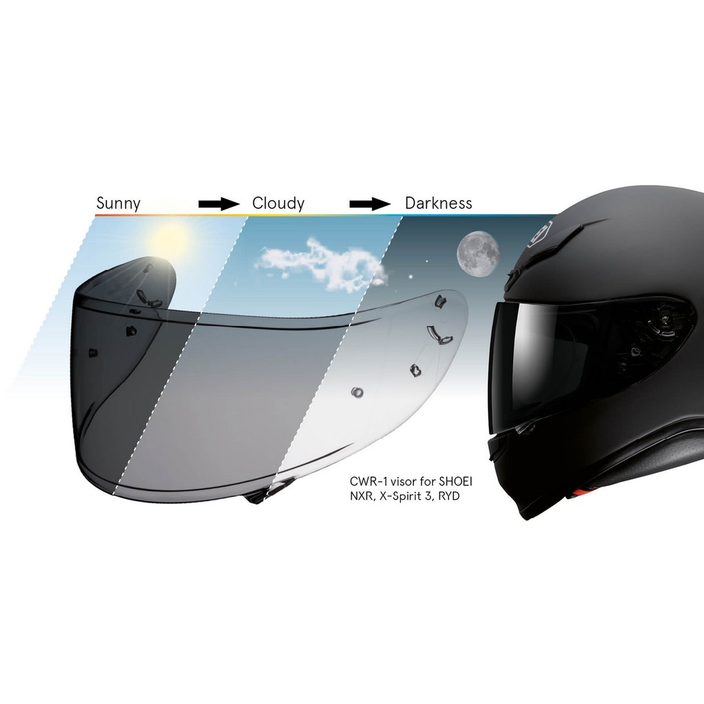 photochromic shoei visor