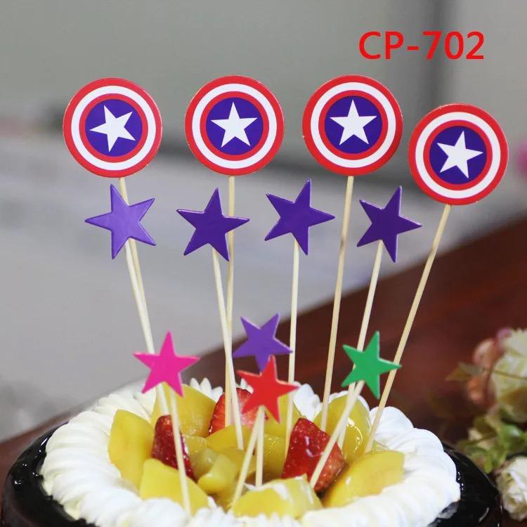 Ready Stock 12pcs Captain Star Cake Topper Diy Package Shopee