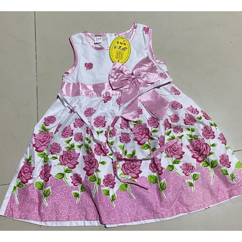Baju Gaun Kanak Kanak Kain Cotton Sesuai Untuk Kanak2 Yg Berumur 3 4 Tahun Shopee Malaysia