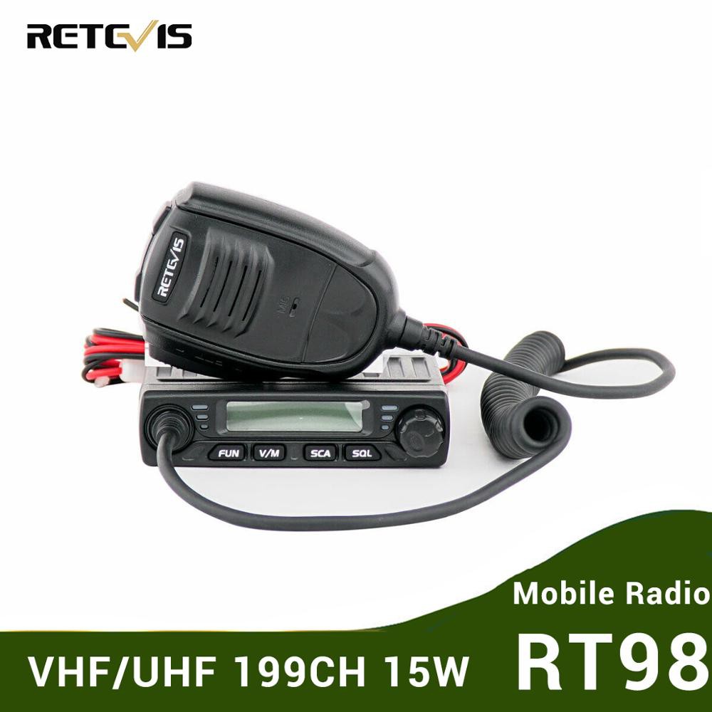 RETEVIS RT98 Dual Band UHF/VHF 15W 199CH Car Radio Transceiver With