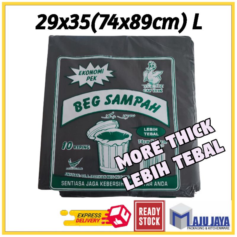 Beg Sampah 29x35 inch L (74x89cm) Cap Itik Ekonomi Lebih Tebal Heavy Duty Garbage Bag Rubbish Bag [Maju Jaya]