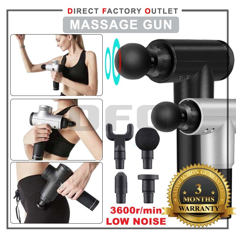 Mesin Urut Pistol 6 Speed Muscle Massage Gun Handheld Deep Tissue Muscle Vibration Rechargeable Fascial Gun 3600r/min