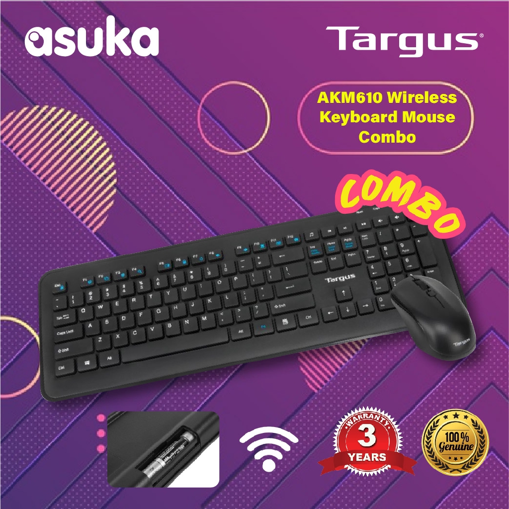 Targus TG-AKM610-BK / KM610 / AKM610 / M610  Wireless Keyboard Mouse Combo