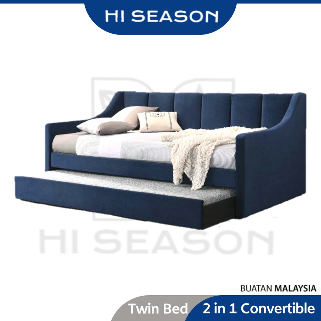 Hi Season 2 In 1 Convertible Twin Single Day Bed Daybed Flannel Frame Bedframe Katil Bujang Rangka Bingkai Kayu Murah Shopee Malaysia