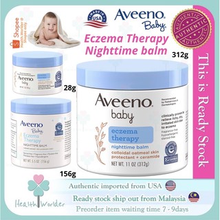 (Ready Stock)  Aveeno Baby Eczema Therapy Nighttime Balm with Natural Colloidal Oatmeal for eczema relief (28g)
