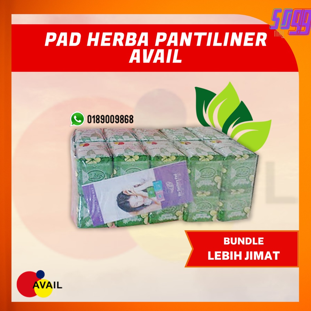Pad Herba Wanita Halal, Tuala Wanita, Panty Liner Original Avail Beauty untuk masalah keputihan