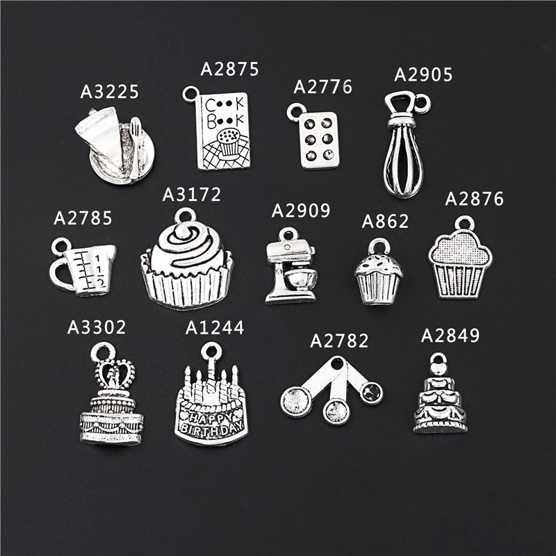 1pc Antique Silver Color Cook Book tool Charms cake Pendant Diy Handmade Craft Jewelry Baker Gift