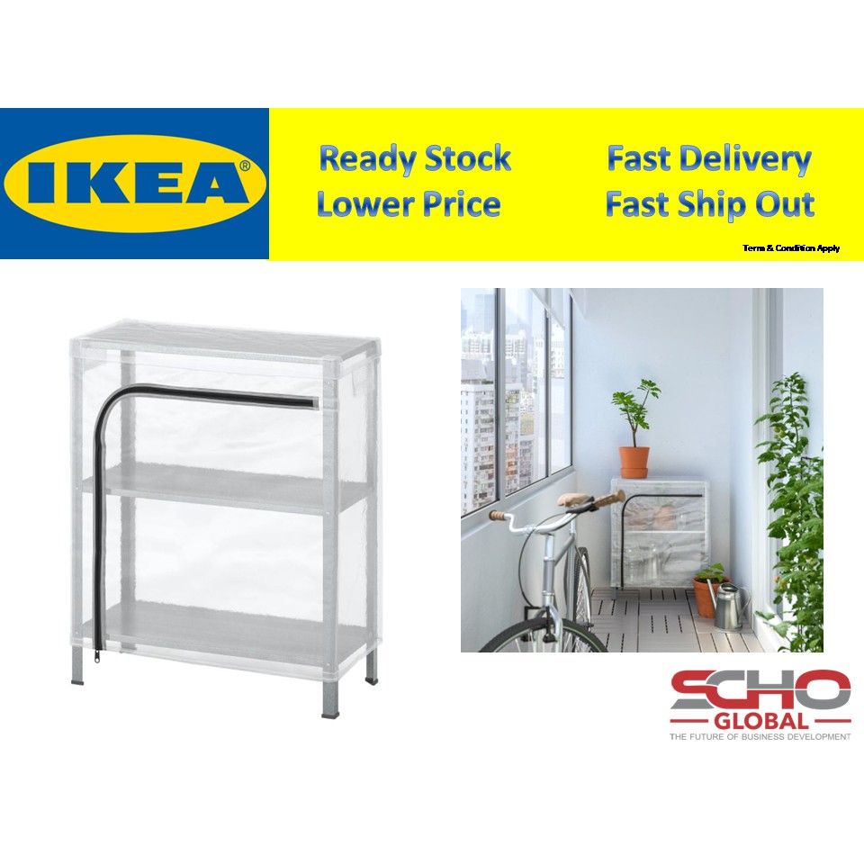 IKEAHYLLIS Shelving unit with cover, transparent Shopee Malaysia