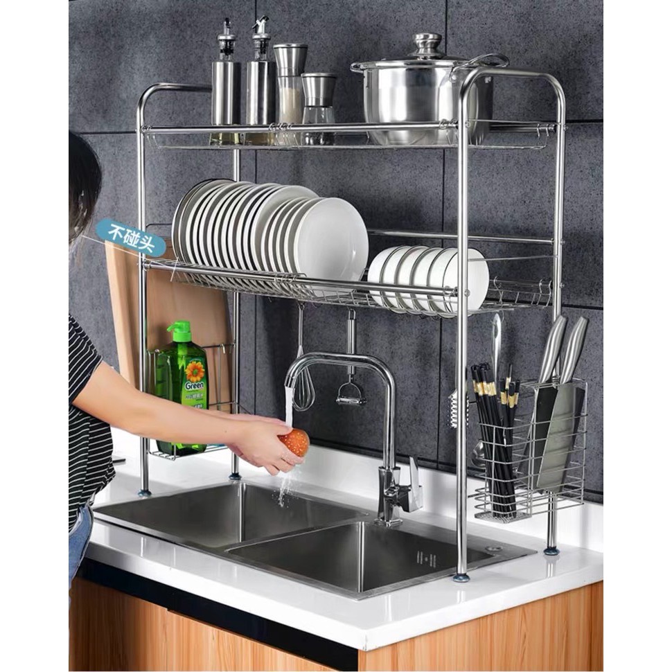 Rak Dapur Rak Sink Rack Kitchen Dish Drainer Rack Rak Pinggan Sinki Dish Rack Drainer 3790