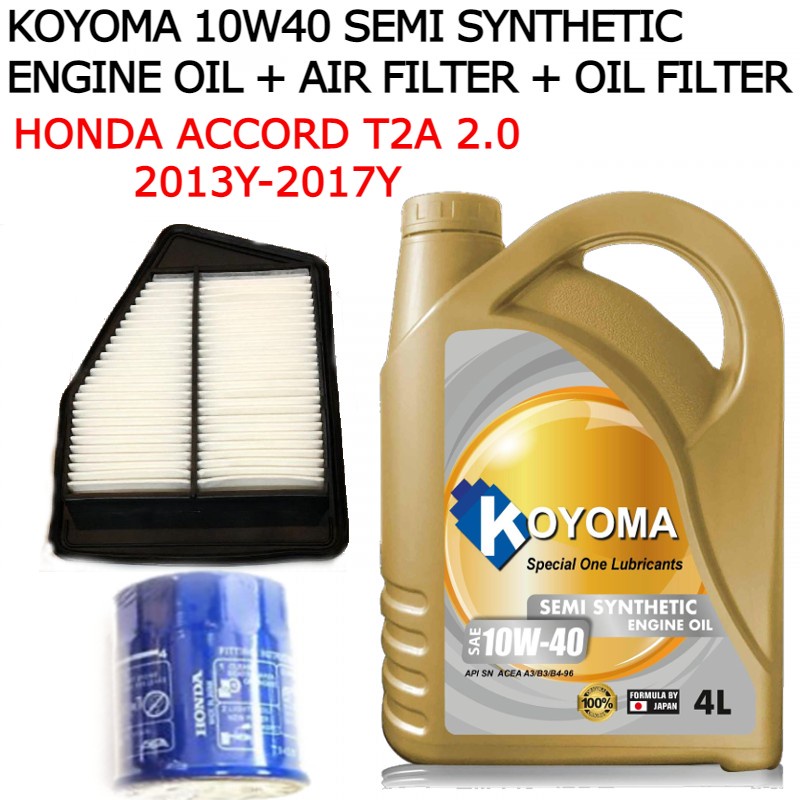 HONDA ACCORD T2A 2.0 AIR FILTER + OIL FILTER + KOYOMA 10W40 SEMI