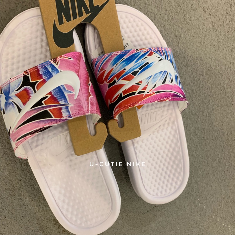 nike floral slippers