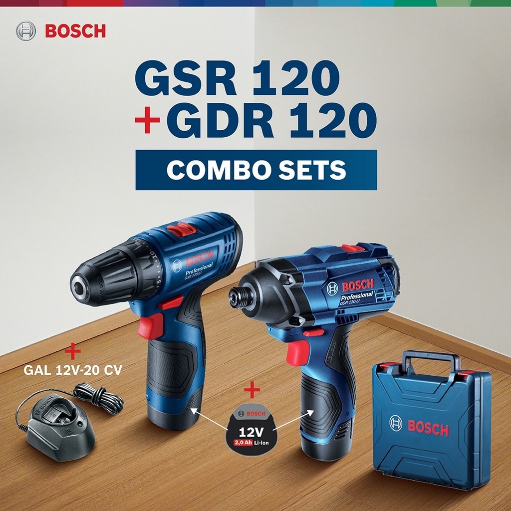 Bosch GSR GDR V Li Ion Cordless Drill Impact Driver Combo Shopee Malaysia