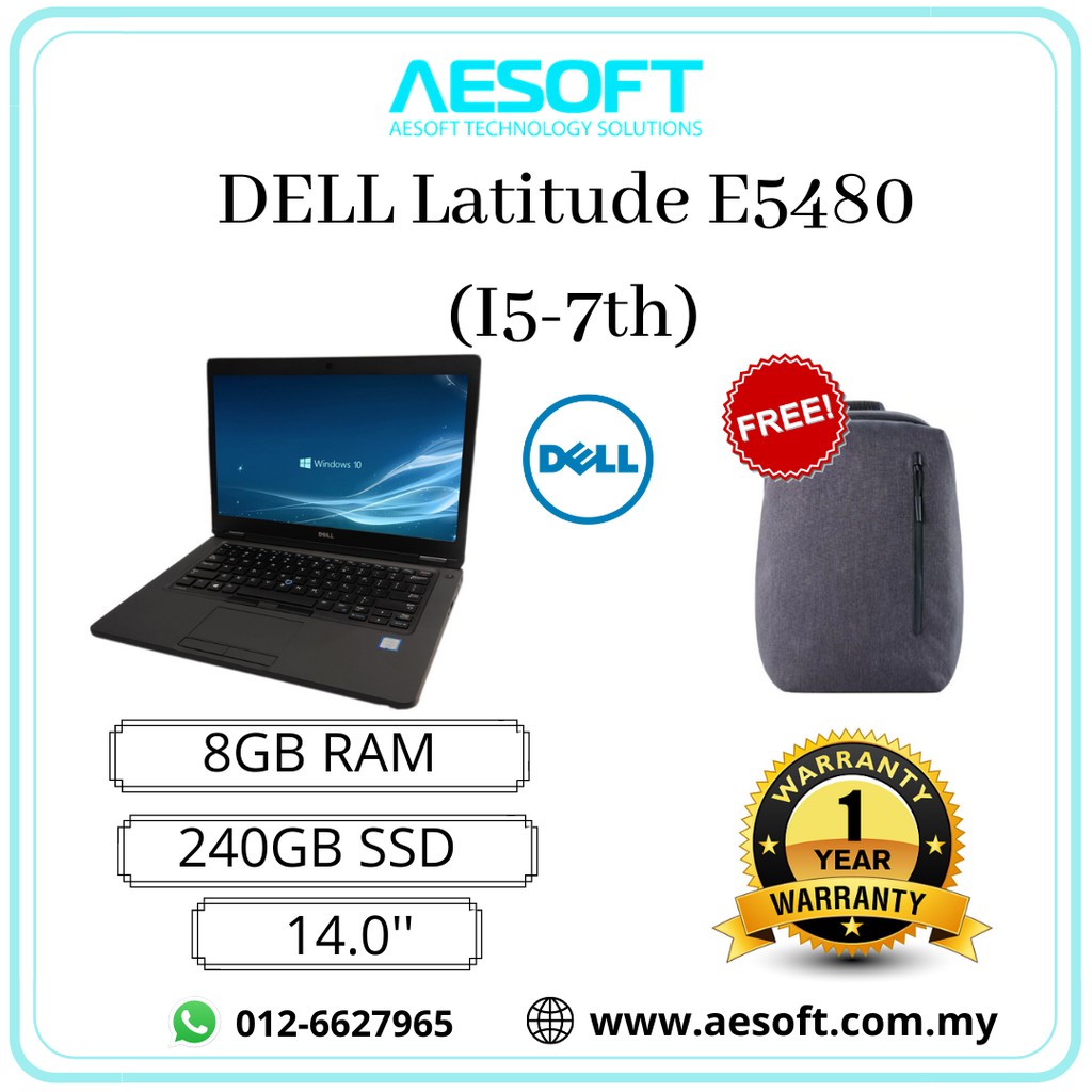 Dell Latitude E5480 - 14" / Core I5-7th Laptop (Refurbished) | Shopee ...