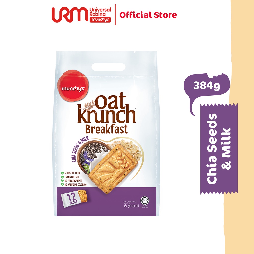 Munchy's Oat Krunch Biscuit Chia Seeds & Milk (384g) Shopee Malaysia