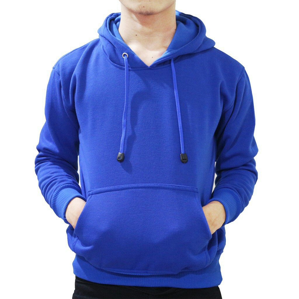 blue hoodie plain