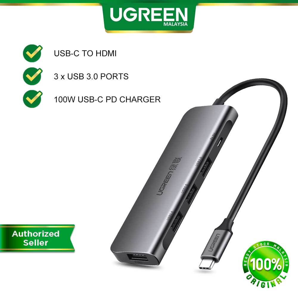 Ugreen 5 In 1 Type C Hub Usb 31 Adapter Dock With 4k Hdmi Port 3 Usb 30 Ports 100w Usb C Pd 