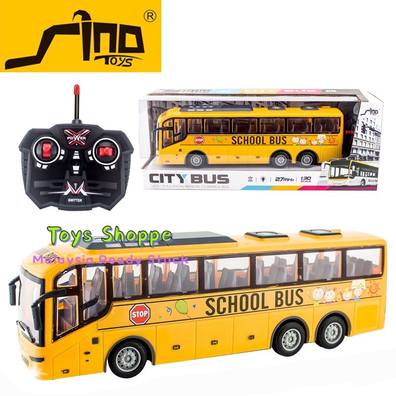 Bas Sekolah Remote Control School Bus City Bus with Light 4CH Electric RC  Tour Bus High Simulated Bus Mainan Kanak Bas