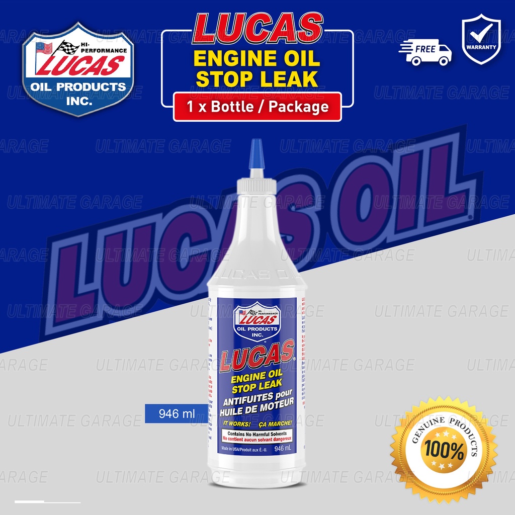 LUCAS Engine Oil Valve Seal Stop Leak 946ML USA 100% Genuine Minyak Enjin Hitam Leakage Pelekat Bocor | Shopee Malaysia