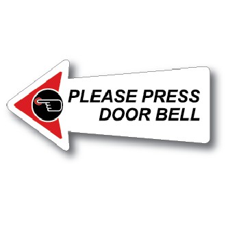 PLEASE PRESS DOOR BELL ACRYLIC ARROW SIGN BOARD 45X100X2mm | Shopee
