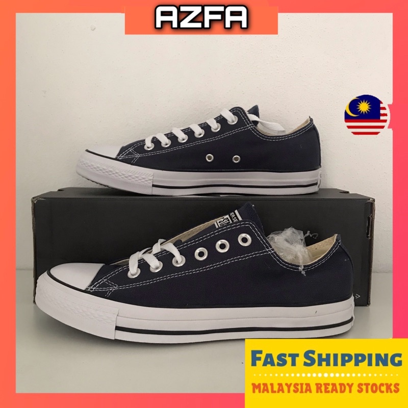 [PREMIUM GRED] CONVERSE ALL STAR NAVY BLUE DARK BLUE TAPAK BULU LOW CUT ...