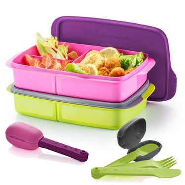 [Tupperware] Reheatable Divided Lunch Box 1.0L/ Crystalwave Divided ...