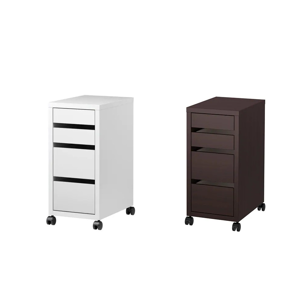 Ikea Micke 4 Tiers Home Office Storage Drawer Unit On Castors