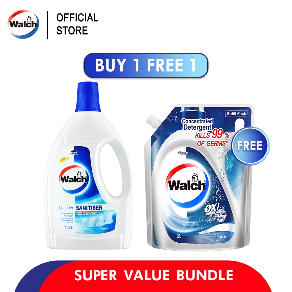 [buy 1 Free 1] Walch 1200ml Laundry Sanitiser Original + Walch 2000ml 