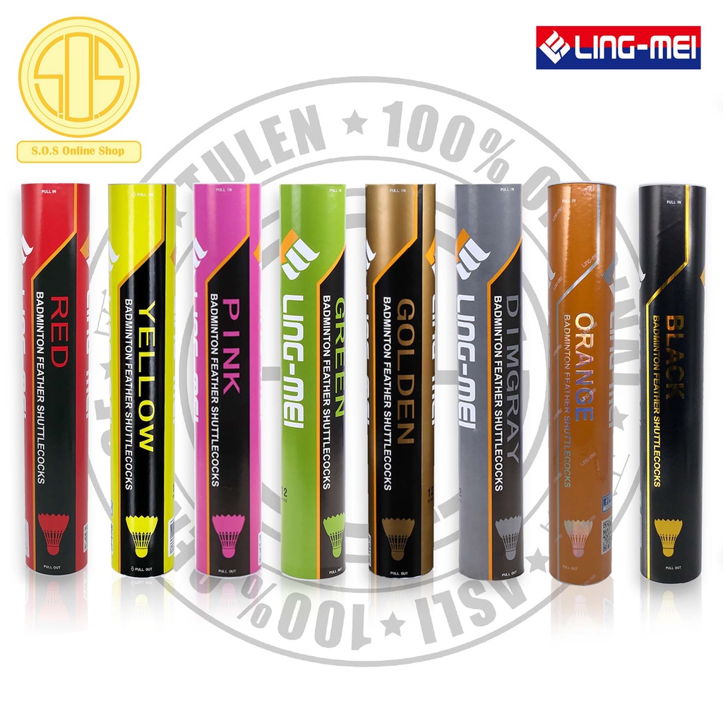 Ling Mei Speed 76 Badminton Shuttlecock Black/ Dimgray/ Orange/ Golden