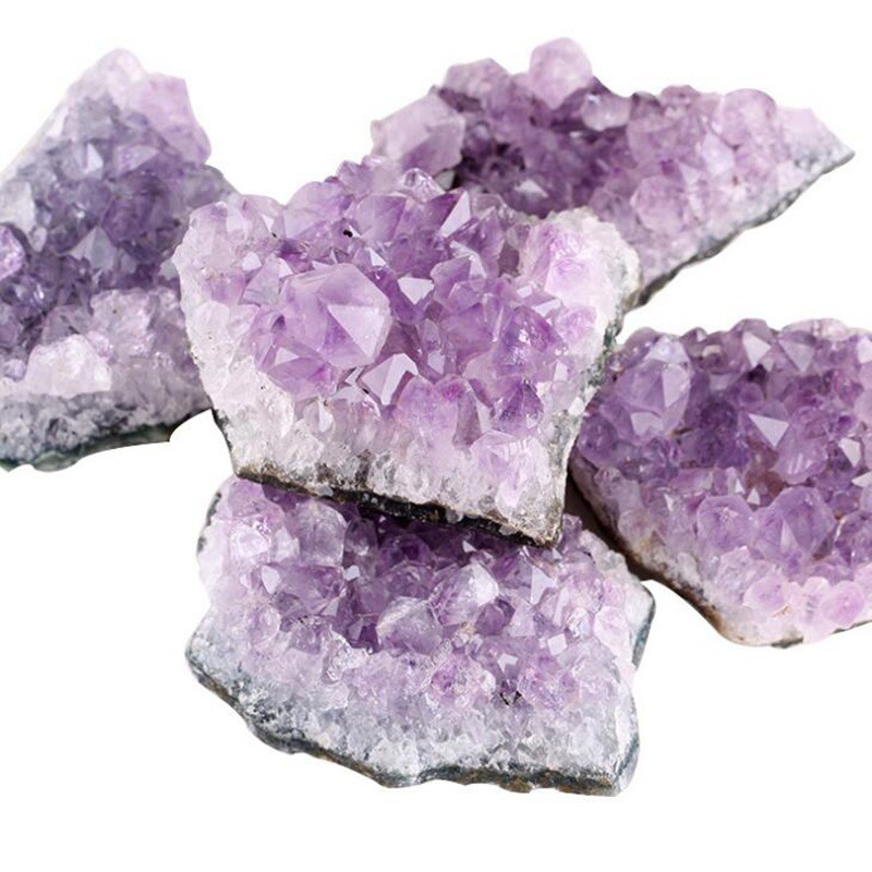 Random 1PCS Quartz Crystals Stone Brazilian Amethyst Cluster Decoration Mineral Bare Stone Crafts Irregular Gemstones