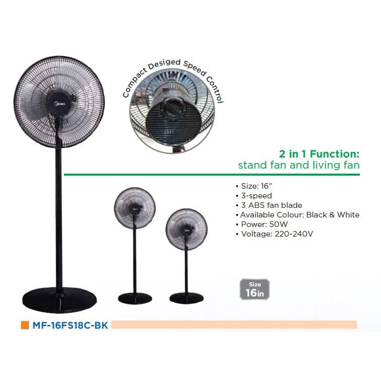 Midea Stand Fan Mf 16fs18c Bk Shopee Malaysia