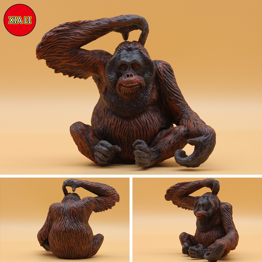 【Spot】Solid Simulation Wildlife Wild Animal Orangutan Model Figurine PVC Action Figures Collection Miniature Cognition Educational Toys for Children