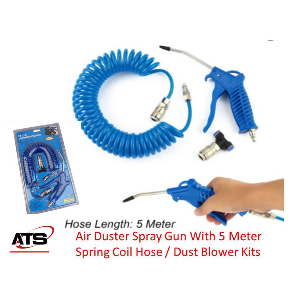 Air Duster Spray Gun With 5 Meter Spring Coil Hose / Dust Blower set Shopee Malaysia