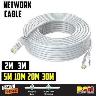 Network Cable Cat5e RJ45 Ethernet LAN Network Cable 5M/10M/20M/30M / Kabel Rangkaian Internet