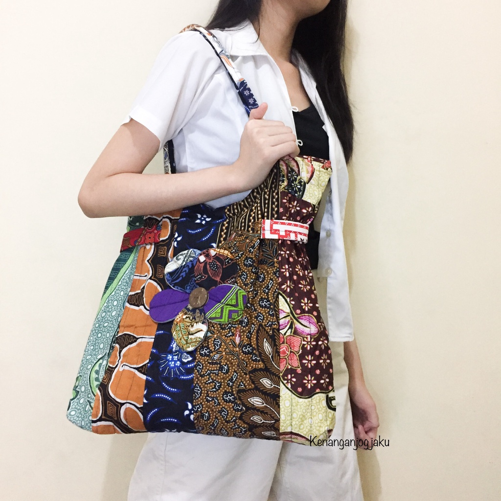 Arum TOTE BAG | Premium Tas Totebag Batik Patchwork Tote Ethnic Velvet By Jogja Craft Souvenir Wholesale Women Shopping Bag