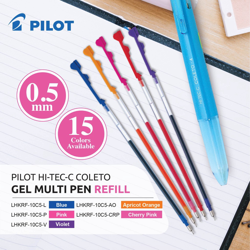 15 Colors Pilot Hi Tec C Coleto Pen Refill 0 5mm