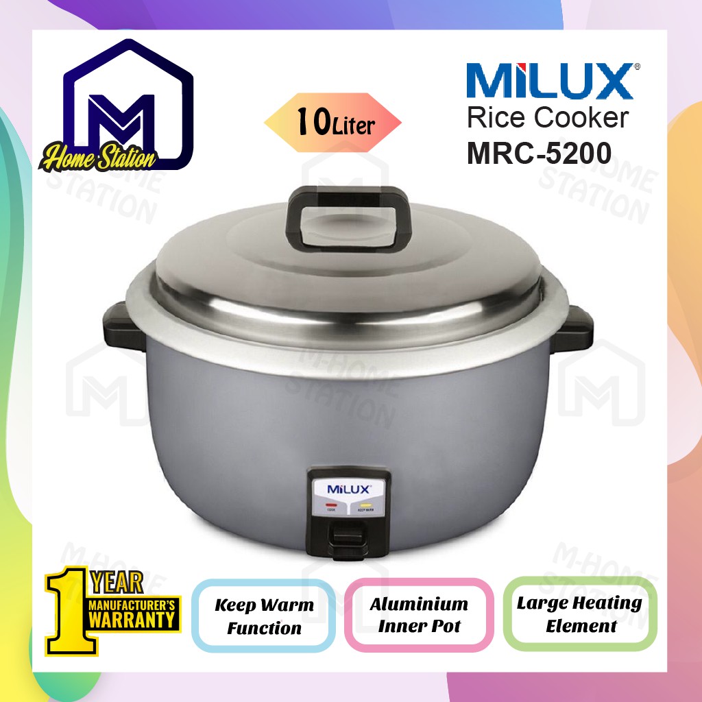 Milux Electric Big Rice Cooker 10L MRC5200 MRC5200 Periuk Nasi Besar