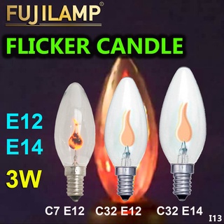 1pc 0.5W 220V E14 E12 LED Red Lotus Filament Candle Light Bulb Buddhist Supplies 