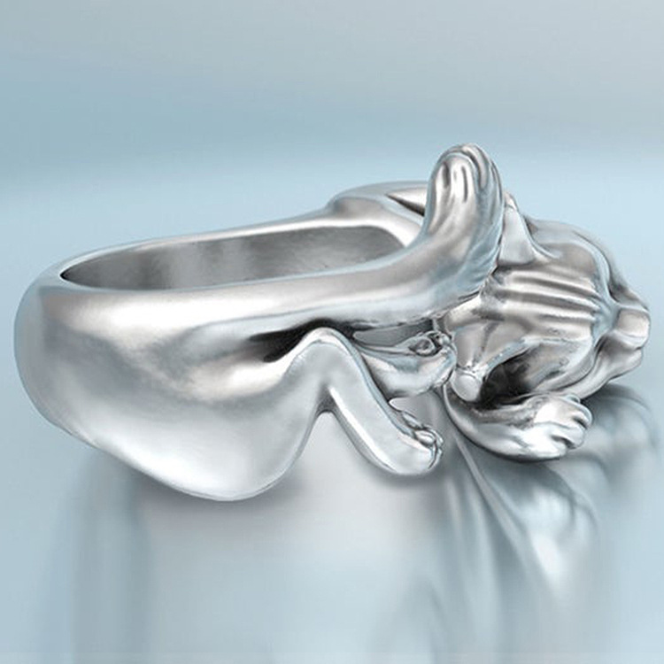 Nette Glück Katze Form Offene Ringe Größe Einstellbar Dance Party Finger Ring Zarte Mädchen Geschenk Neue Mode Schmuck_voghion.com