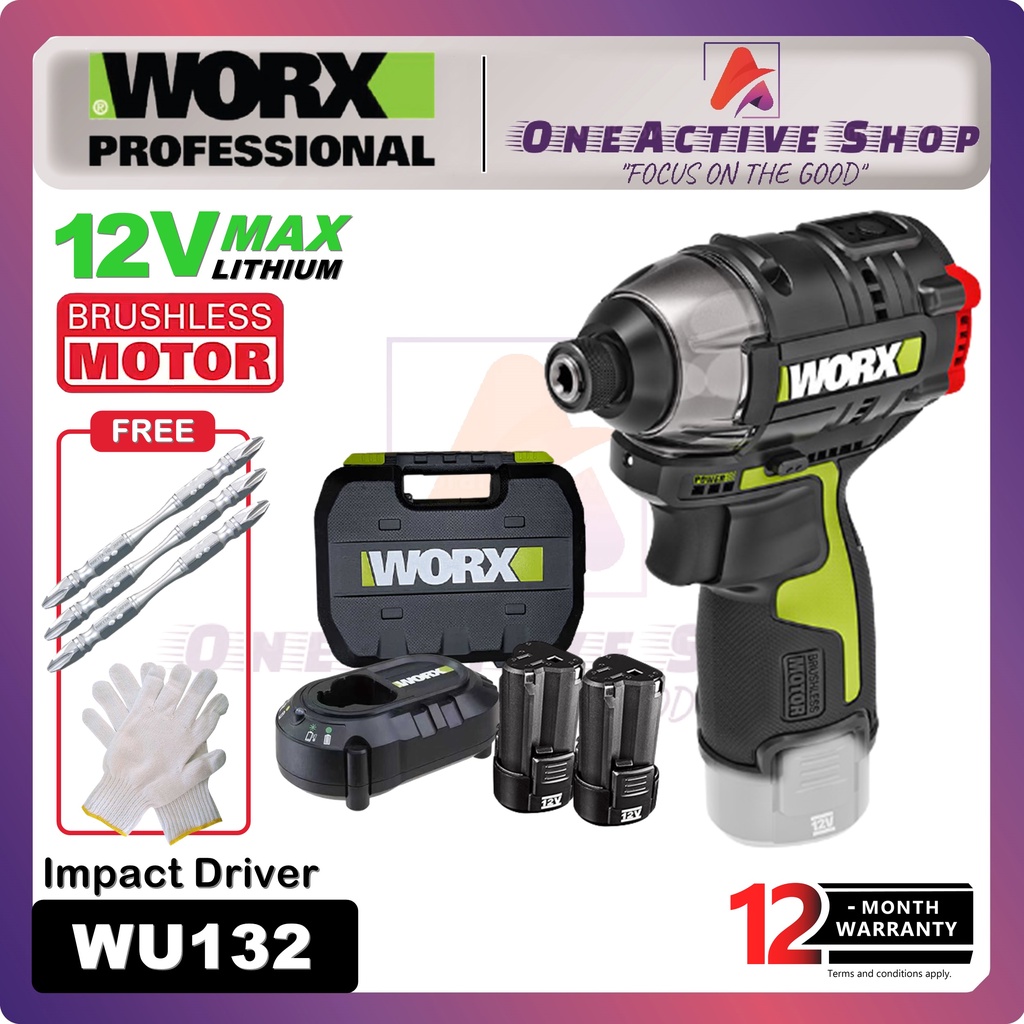WORX 12V Brushless Impact Driver WU132 1 Year Warranty ( WORX IMPACT