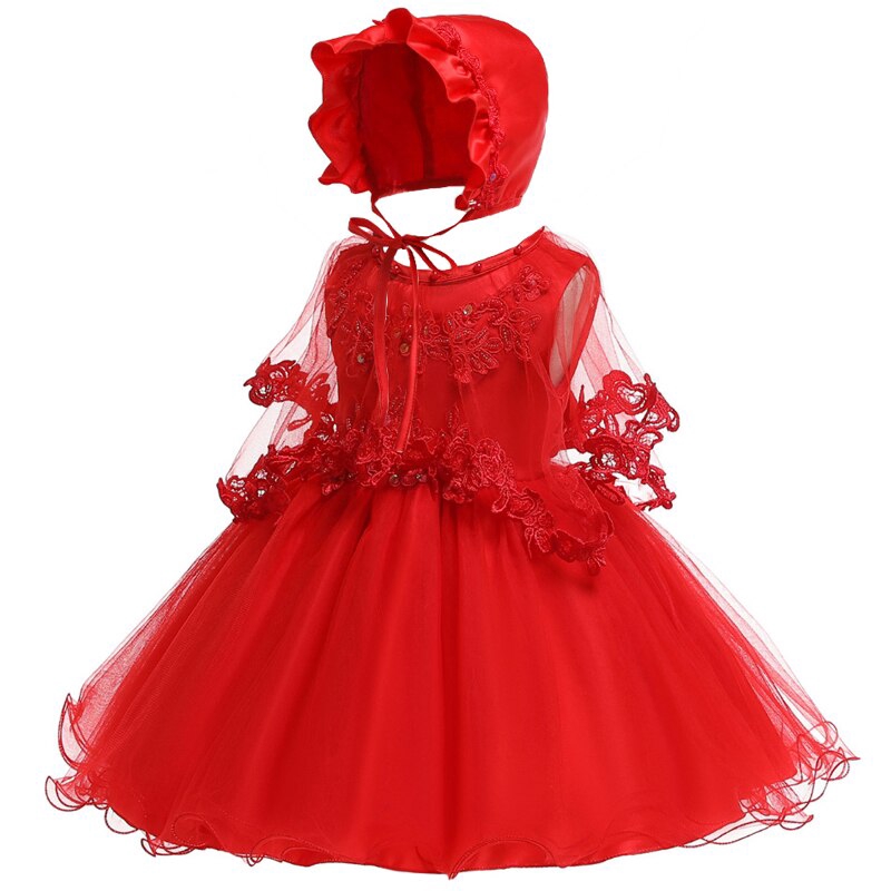 red and white dress for baby girl