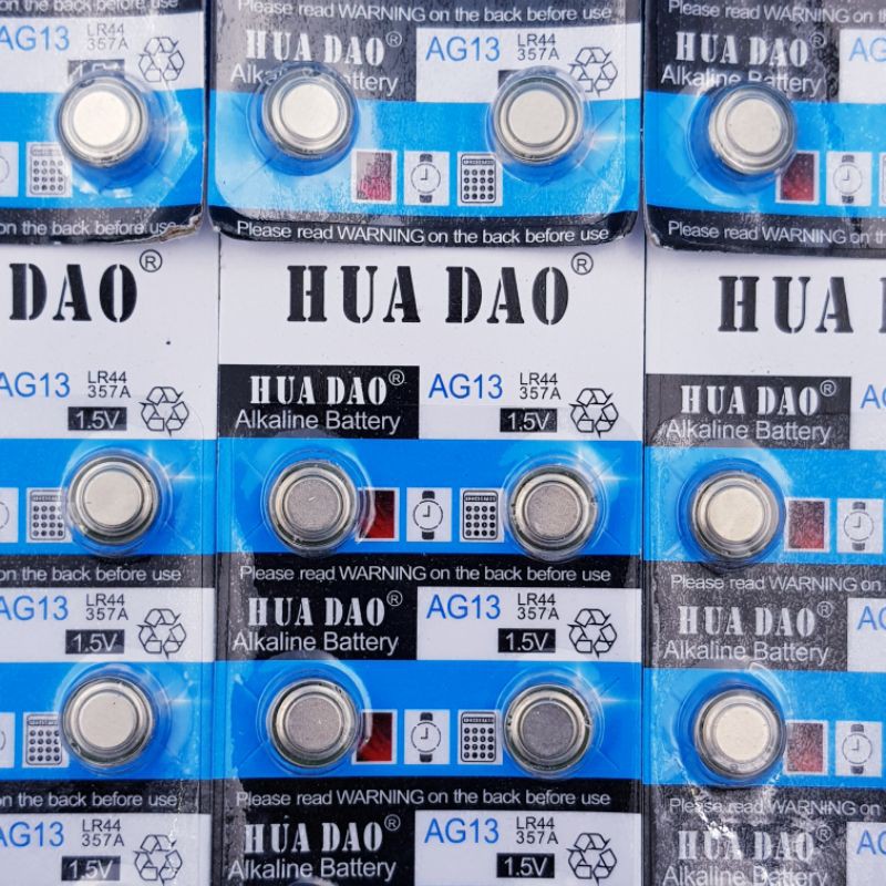 HUA DAO LR44 (Alternative Equivalent for AG13, G13, A76, LR1154) LR44 1.5V button battery for