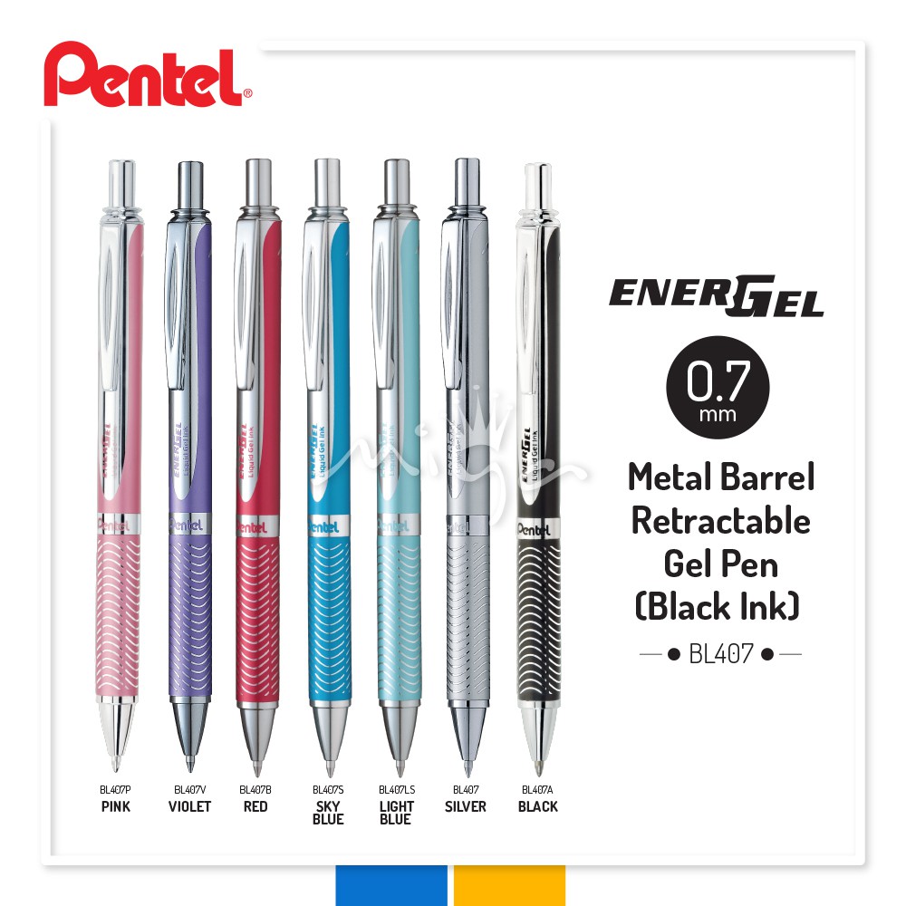 Pentel BL407 EnerGel Alloy Gel Pen 0.7 mm Black Ink Shopee Malaysia