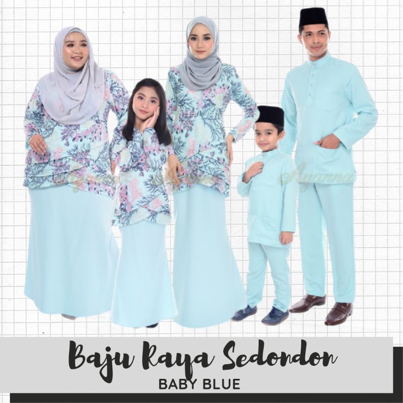 Baju raya warna baby blue