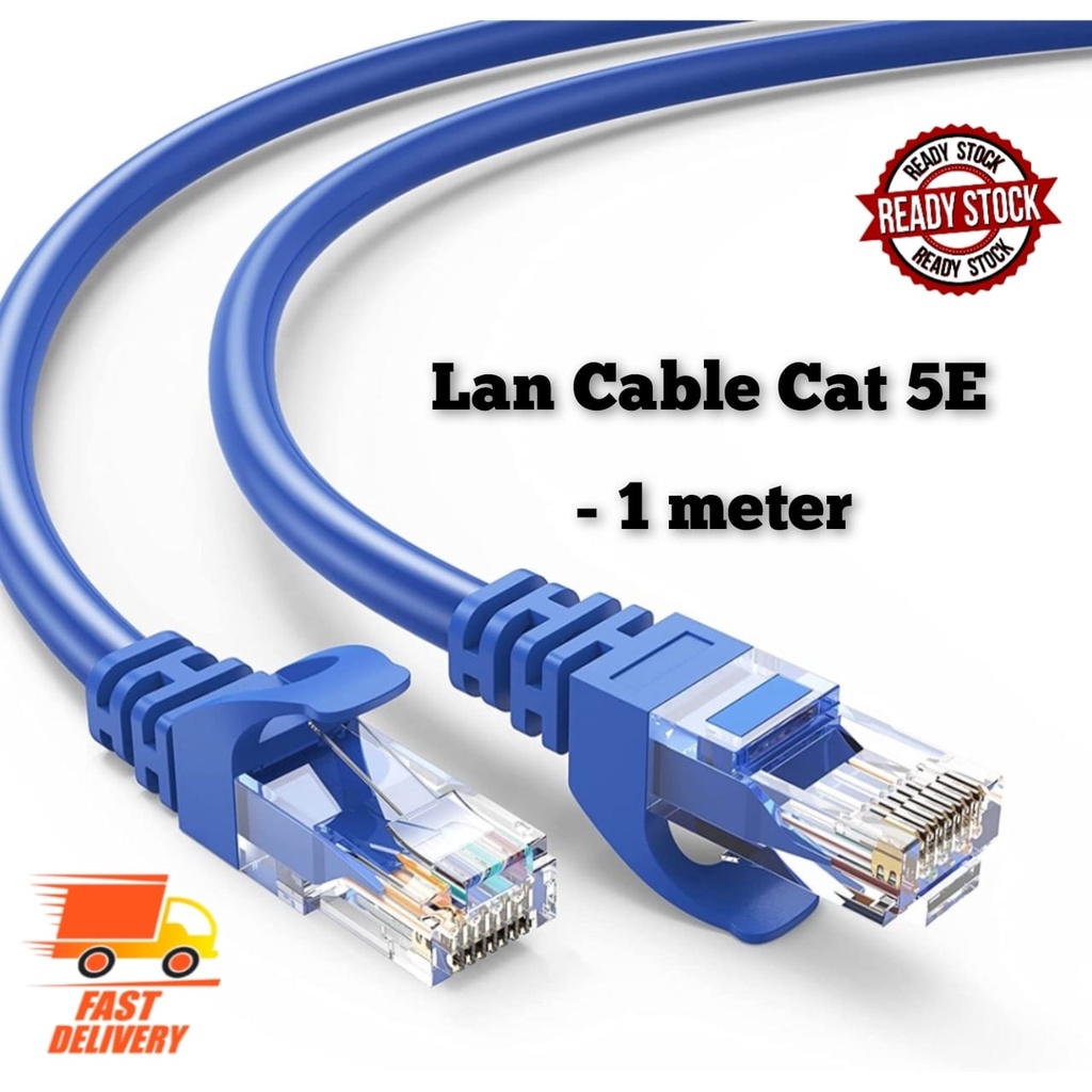 [EASY]Ready Stock LAN Network Cable For Modem Router Tv Box 1 Meter CAT 5E Gigabit For