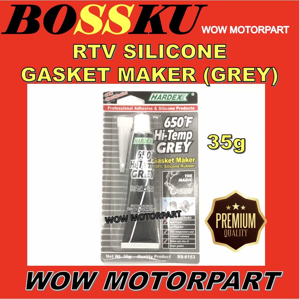 ENGIN GUM HARDEX GREY RTV GASKET MAKER 35G HI TEMP SILICONE RUBBER