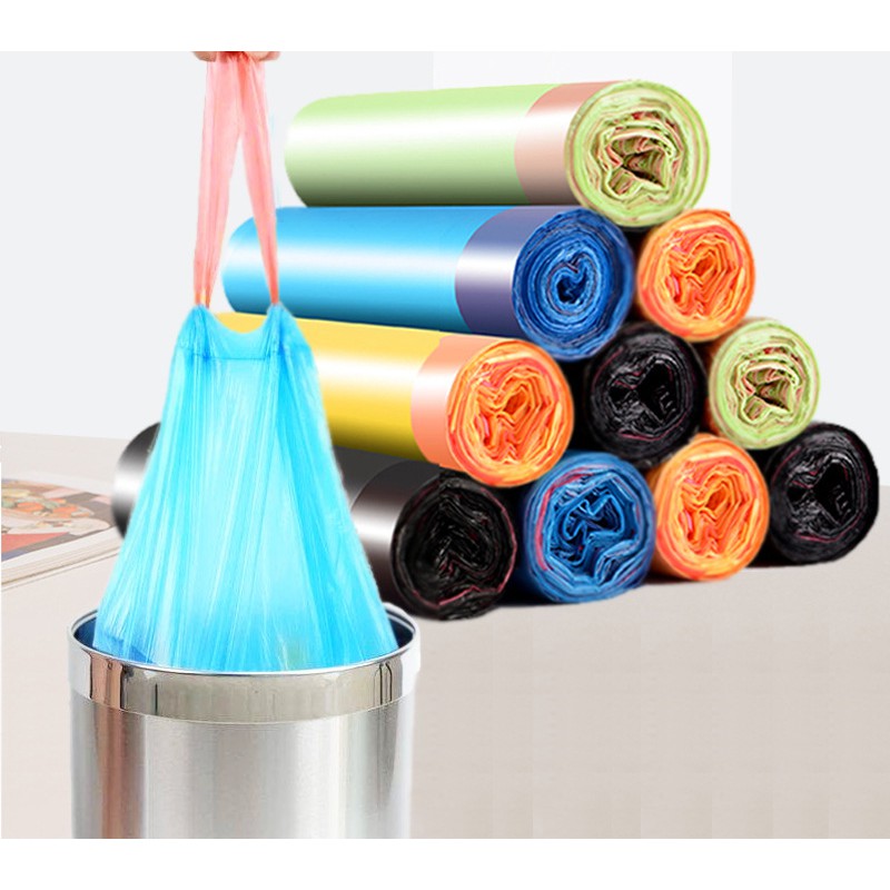 Drawstring Garbage Bag 5 Roll Packing Household Automatic Shut Portable ...