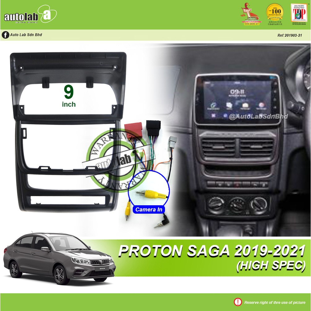 Android Player Casing 9" Proton Saga 2019-2021 (High Spec ) with Socket Proton/ Camera Input/Antenna Join
