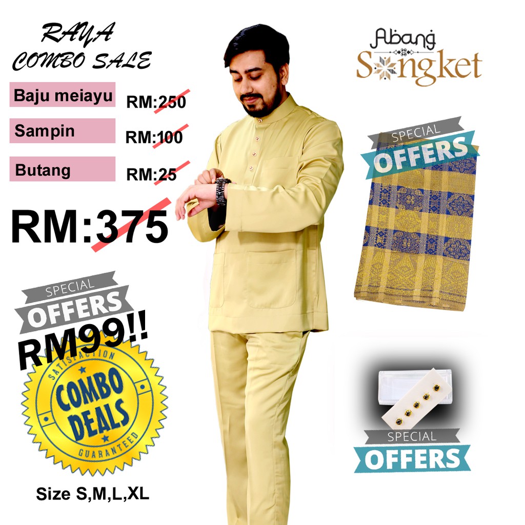  Baju  Melayu  Lelaki Baju  Melayu  Slim Fit Combo From Abang 